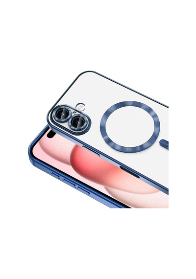 İphone 16 Plus Kılıf Magsafe Kamera Lens Korumalı Logo Gösteren İnce Hafif Hesaplı Dünya Altın