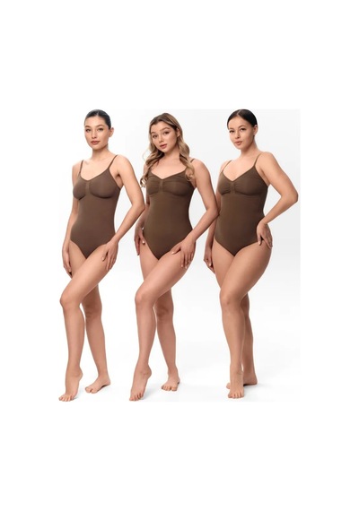 Mistirik Mamey Model Çıtçıtlı Toparlayıcı Body Sıkılaştırıcı Body Seamless Model Örme Kumaş Kahve Renk12 Kahverengi