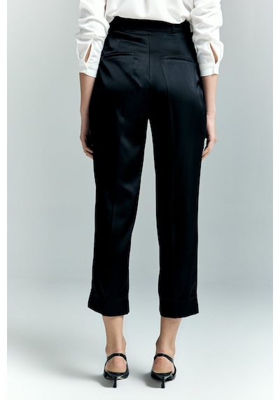 Lisa Saten Duble Paça Pantolon - Siyah-137242 siyah