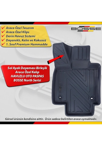 Toyota Rav-4 Paspas Rav4 Araca Özel Paspas 2019 Sonrası Derin Havuzlu Paspas Bosse North Serisi