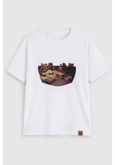 Kadın Bisiklet Yaka %100 Pamuk Blok Baskılı Kısa Kollu T-shirt Çok Renkli