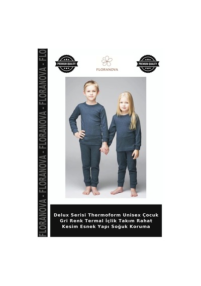 Floranova Delux Serisi Thermoform Unisex Çocuk Gri Renk Termal İçlik Takım Rahat Kesim Esnek Yapı Soğuk Koruma Floranova Delux Serisi Thermoform Unisex Çocuk Gri Renk Termal İçlik Takım Rahat Kesim Esnek Yapı Soğuk Koruma