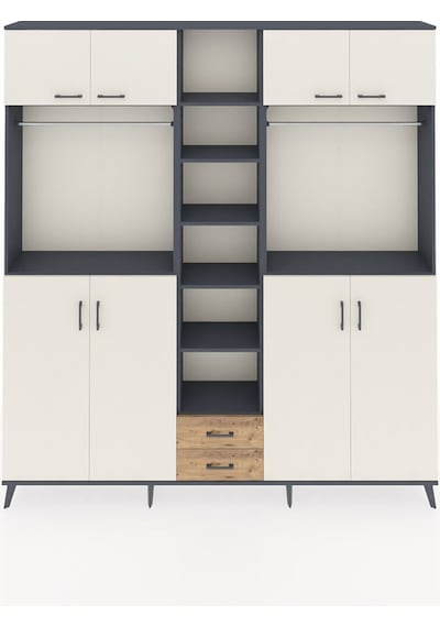 Arges Dolap 14 Raflı 2 Çekmeceli 2 Askılı 220x30x243 Antrasit-aytaşı/çam Aytası/atlas Çam Arges Dolap 14 Raflı 2 Çekmeceli 2 Askılı 220x30x243 Antrasit-aytaşı/çam Aytası/atlas Çam