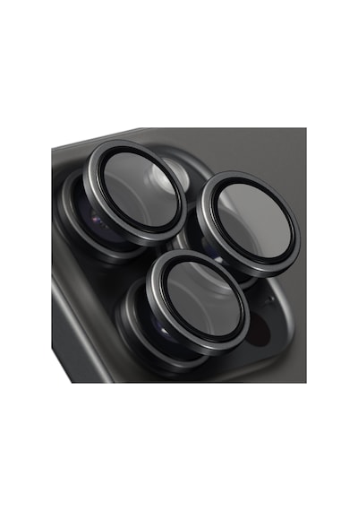 Buff Apple Uyumlu iPhone 15 Pro Max / 15 Pro Titanyum Lens Koruyucu Siyah