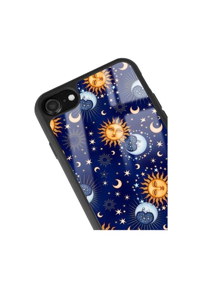 Apple Uyumlu iPhone 7 - 8 Ay Güneş Pijama Tasarımlı Glossy Telefon Kılıfı Çok Renkli