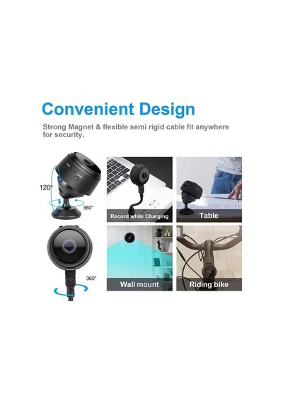 Mini Wifi Camera 1080 Gece Görüşlü Hareket Sensörlü Kablosuz Bebek Ve Bakıcı Kamerası Güvenlik Kamerası Diğer