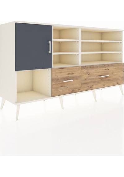 Hyperion Konsol 8 Raflı 2 Çekmeceli Tek Kapaklı 176x44x99 Aytaşı Aytaşı-antrasit/çam Hyperion Konsol 8 Raflı 2 Çekmeceli Tek Kapaklı 176x44x99 Aytaşı Aytaşı-antrasit/çam