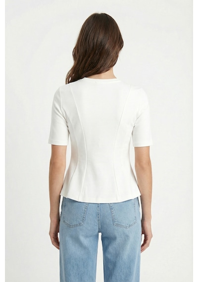 Ritnice Kadın Ella Beyaz Peplum Bluz Beyaz