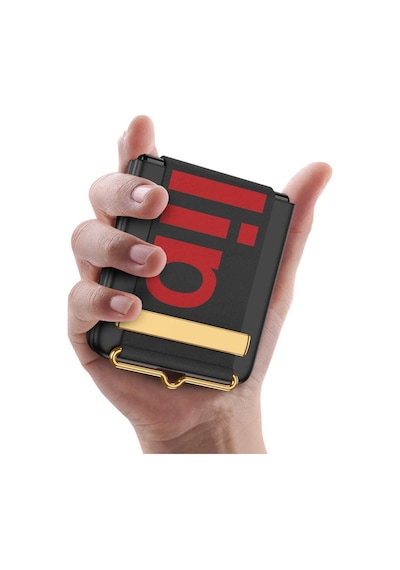Samsung Uyumlu Galaxy Z Flip 3 Kılıf Zore Flio Kıpta Kapak-Siyah
