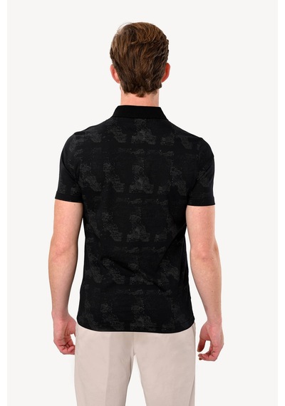 Erkek Siyah Gri T-shirt Polo Yaka Siyah - Gri