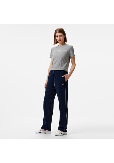 Tommy Jeans Topstitch Badge Kadın Mavi Eşofman Alti Düz Dw0dw18752