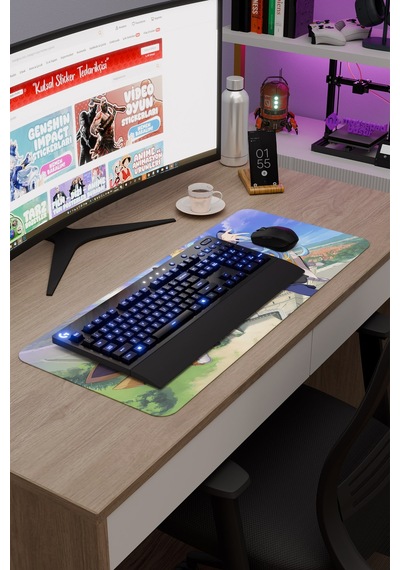Konosuba Kaymaz Dikişli Kauçuk Oyuncu Mousepad V2 - 70x30 Xl Gaming Mouse Pad Fare Altlığı