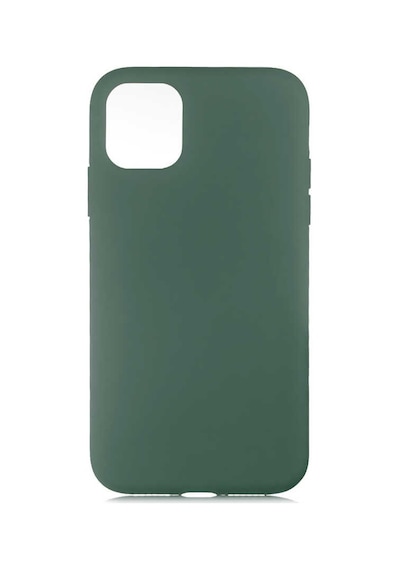 Apple Uyumlu iPhone 11 Kılıf Silikon Rubber Arka Kapak Koyu Yeşil