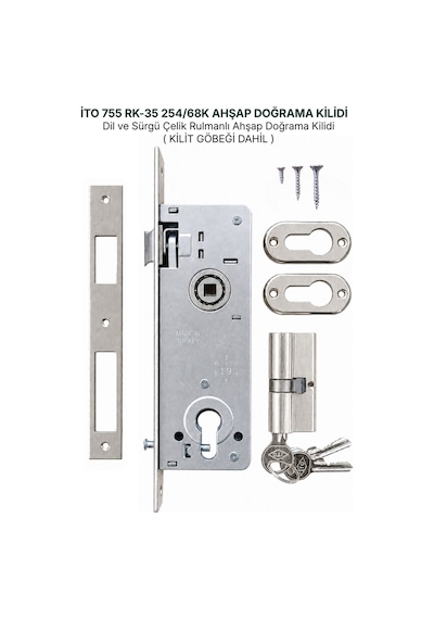 İto Ahşap-demir Kapı Kilitleri, 755/rk35 Silindirli, Barelli