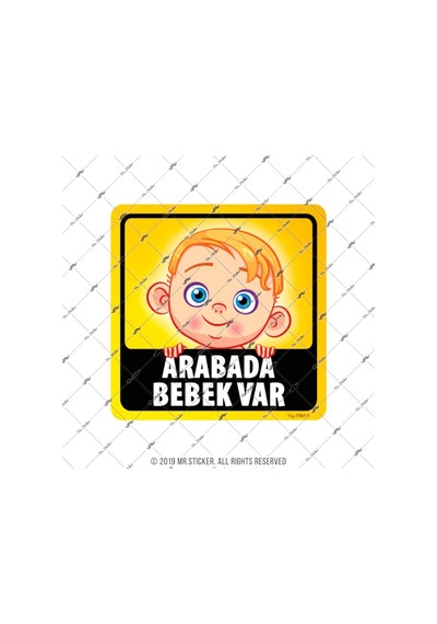Bob15 Arabada Bebek Var Sticker (Erkek Cocugu)