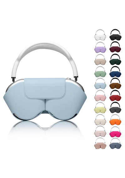 Apple Uyumlu AirPods Max İle Uyumlu Koruyucu Kılıf, Pu Deri, Mıknatıslı Kapama, Sleep Mode Destekli, Çizilmez Açık Mavi