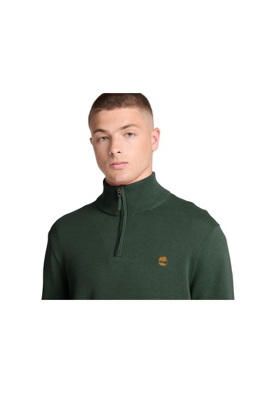 Bc0yhay3981-r Timberland Wıllıams Rıver Cotton 1-4 Zip Sweater Erkek Sweatshirt Yeşil Bc0yhay3981-r