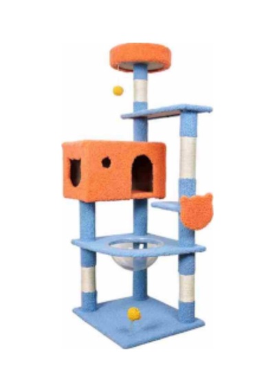 Senye Kedi Tırmalama Ağacı 60x50x155 Cm Peluş Kaplama Demonte Kedi Kulesi