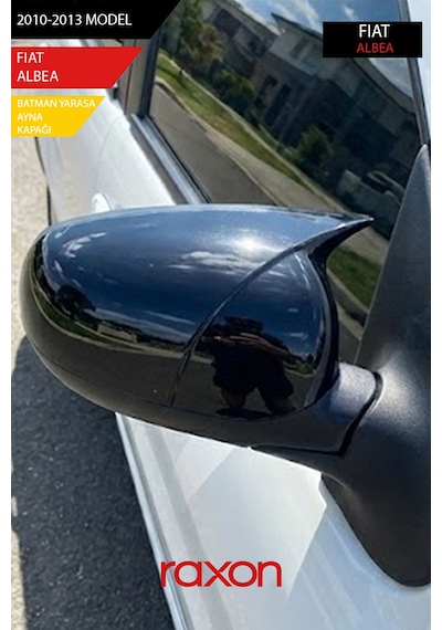 Fıat Albea 2010-2013 Batman & Yarasa Ayna Kapağı Parlak Piano Black Sport