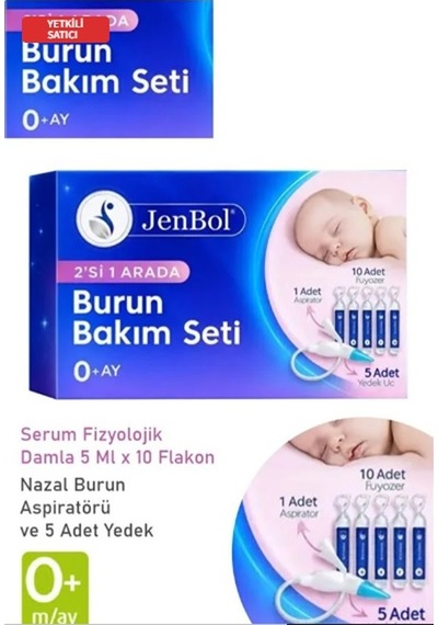 Jenbol Baby Burun Bakım Seti 10 Flakon Serum Fizyolojik 5 Yedek Uç 1 Aspiratör