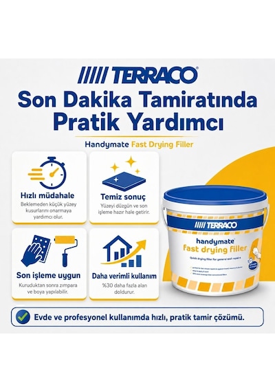 Terraco Handymate Hızlı Kuruyan Duvar Tamir Dolgu Macunu - 1 Lt