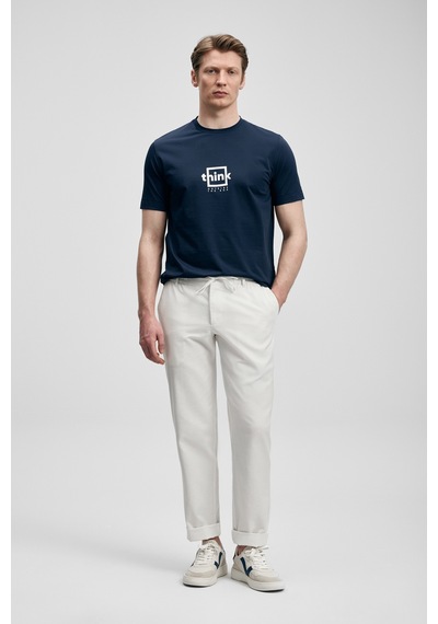 Lufian Thınk Modern Grafik T- Shirt Lacivert Lacivert 111020310100200