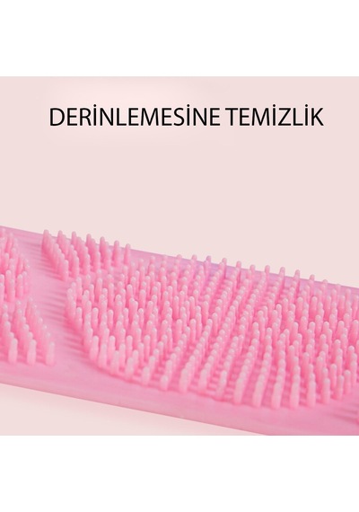 Kuhı Çift Taraflı Banyo Hamam Lifi Silikon Masajlı Yumuşak Duş Lifi Uzun Ömürlü Hazır Banyo Keses
