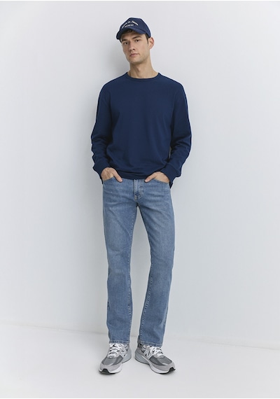 Mavi - Hunter 90lar Puslu Vintage Açık Mavi Jean Pantolon 0020289268 Koyu Mavi