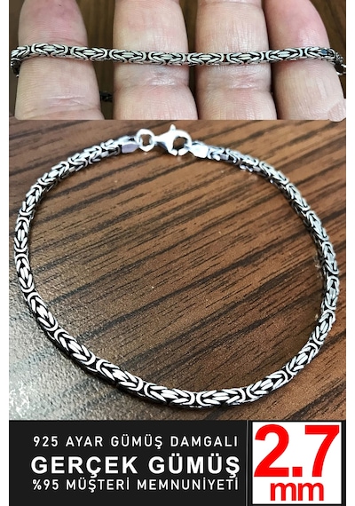925 Ayar Gümüş Erkek Kare Kral Zincir Bileklik Künye Erkeğe Sevgiliye Hediye Msb15 09417042