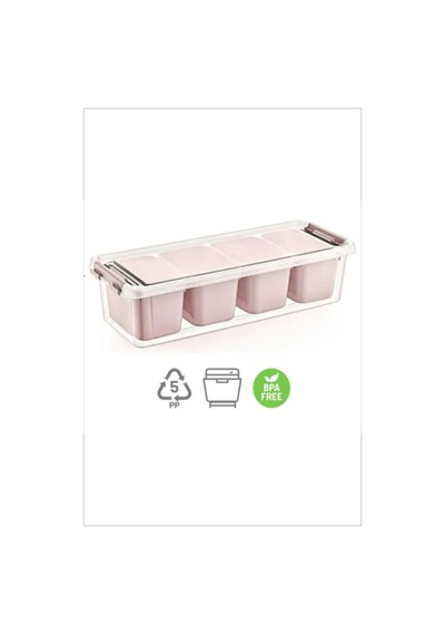 4 Bölmeli Derin Saklama Kabı Kilitli Grand Organizer Kutu 3,5 Lt Turuncu Diğer