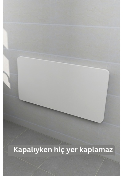60x110 Cm 4 Köşe Oval Mat Beyaz Duvara Monte Kırma Katlanır Yemek Masası 60x110 Cm 4 Köşe Oval Mat Beyaz Duvara Monte Kırma Katlanır Yemek Masası