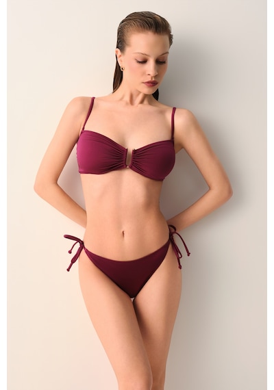 Suwen İnce Bağcıklı Bikini Alt Sbn26991c1283 Vişne