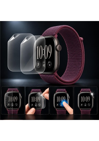 Apple Watch Series 12 46mm İle Uyumlu Ekran Koruyucu A3587 Tpu Şeffaf Çizilmeye Dayanıklı Esnek Yapı 2 Adet