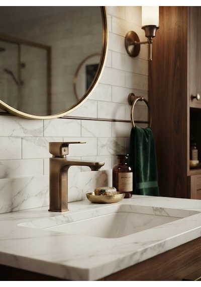 Lüx Kare Antik Lavabo Bataryası