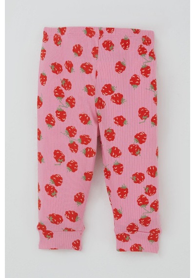 Breeze Kız Bebek Pijama Takımı Omuzdan Patlı Çilek Desenli 4 Ay-1 Yaş, Pembe Pembe
