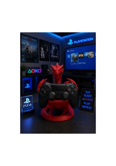 Playstation 4 Üç Başlı Ejder Kol Standı Kırmızı