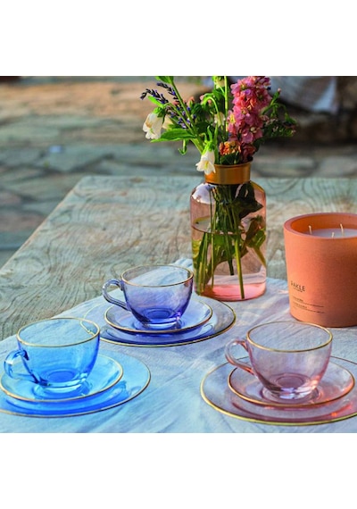 Raklee Five O'clock 2'li Çay Fincan Seti - Mor - 240 Ml Renkli