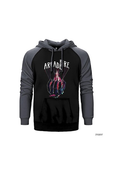 Arcade Fire Hand Sarı Renk Reglan Kol Sweatshirt / Hoodie