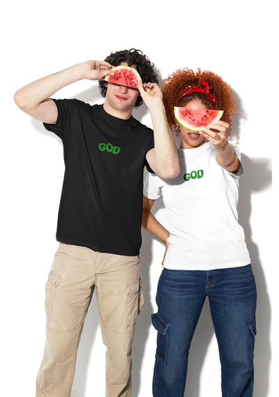 Dijital Baskılı Unisex Tshirt, Günlük Kullanıma Uygun Pamuklu Regular Tshirt Siyah