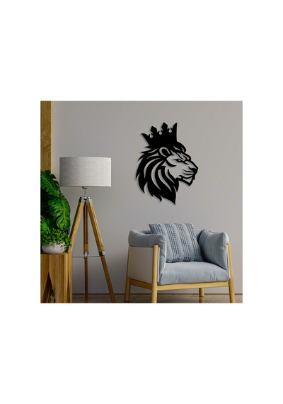 Led Işıklı Yan Portre Aslan Figürlü Tablo Duvar Dekorlu Gece Lambası Kırmızı - 737713025 Kırmızı