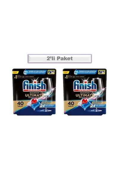 Finish Quantum Ultımate Bulaşık Tableti 40 Adet (2' li Paket) Finish Quantum Ultımate Bulaşık Tableti 40 Adet (2' li Paket)