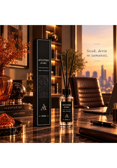 Premium Oda Kokusu Bambu Çubuklu Beyaz Şişe 100 Ml Amber