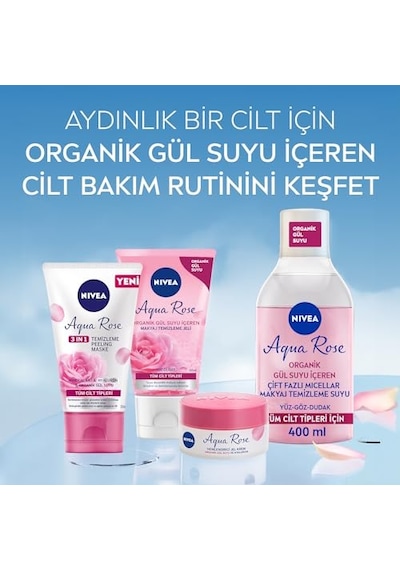 Nıvea Aqua Rose Organik Gül Suyu İçeren Makyaj Temizleme Jeli 150 Ml, Nemlendirici, Canlandırıcı
