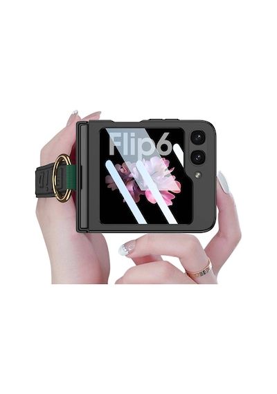 Ardemix Galaxy Uyumlu Z Flip 6 Kılıf Kamera Korumalı Yüzüklü Flip Ring Kıpta Kapak-mor Mor