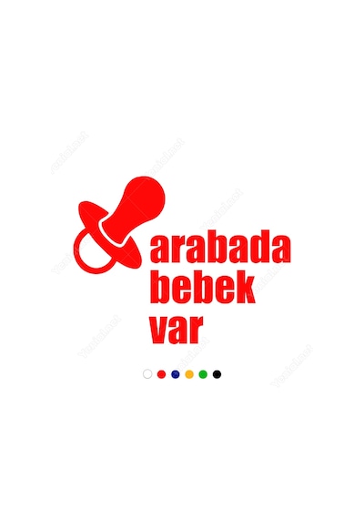 Emzik Ve Arabada Bebek Var Yazısı Stickerı (406983749)