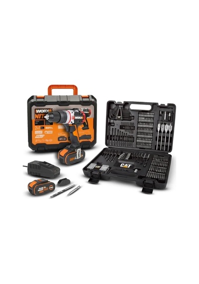 Worx Wx354.4set 20volt/4.0ah Li-ion Çift Akülü Kömürsüz Profesyonel Şarjlı Darbeli Matkap + Da01903
