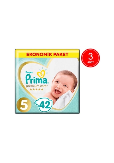 Prima Bebek Bezi Premium Care 5 Beden Ekonomik Paket 3 x 42 126 Adet 3'lü