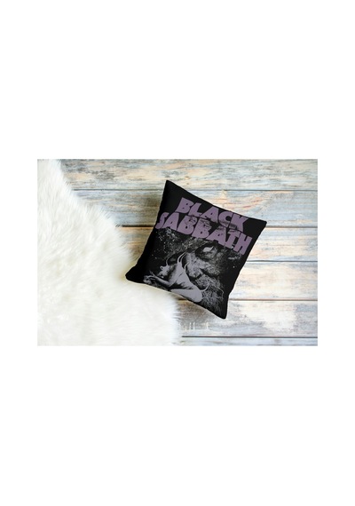 Metal Müzik Grubu Black Sabbath Mor Desenli Kare Yastık Kılıfı Çok Renkli