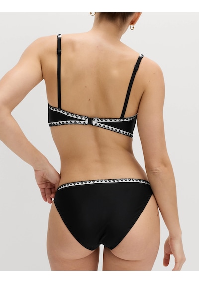 Marks & Spencer Dikiş Detaylı Yüksek Bel Bikini Altı Siyah Mix