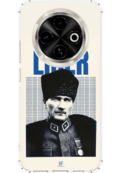 Tecno Spark 30c Uyumlu Atatürk Lider Baskılı Silikon Kılıf Renkli